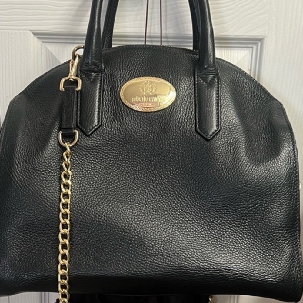 Roberto Cavalli  Black Bag with Gold Logo